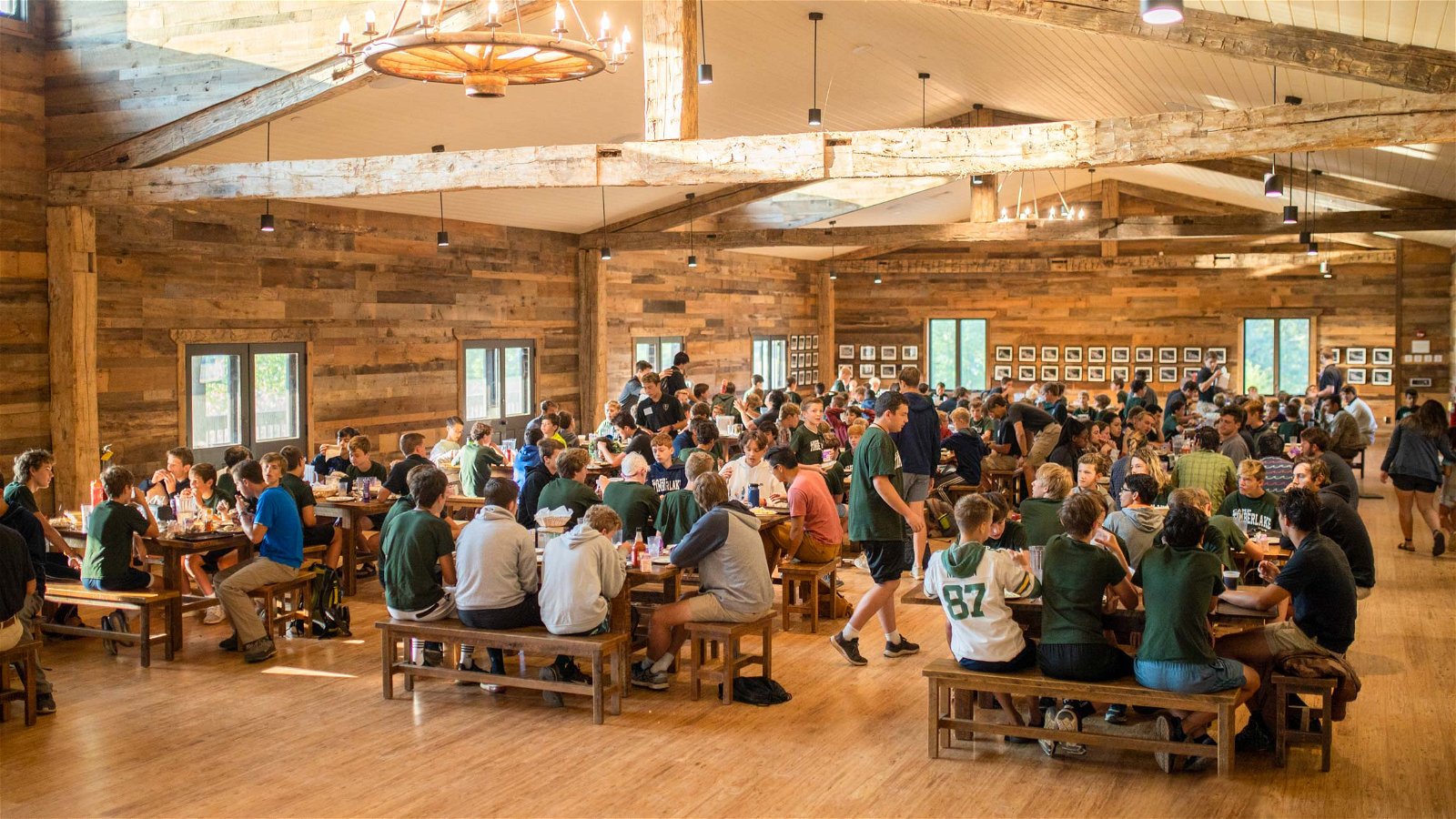 Campers in the dining hall
